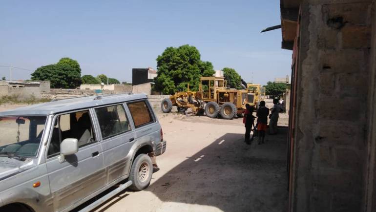 Travaux de terrassement de la rue AYOU WANE et SOLANGE NDIAYE